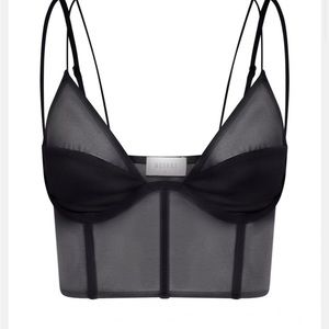 COPY - MESHKI Angelique Demi Cup Mesh Bustier - Black (S)